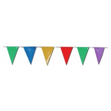 Bandera triangular plastico 20x30 5mts