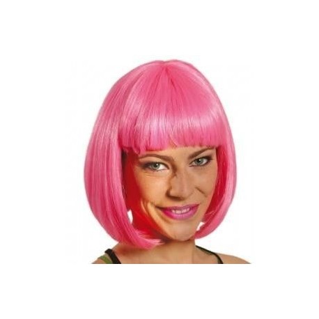 Peluca melena rosa superstar