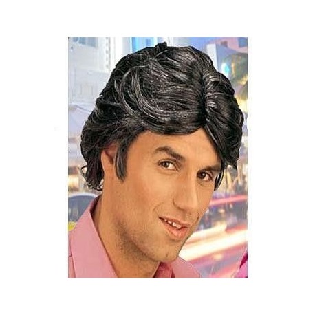 Peluca gigolo negra con canas 6232i