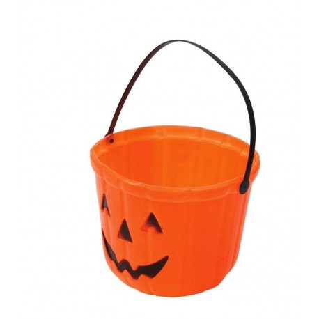 Cubo cesto calabaza recogecaramelos 20 cm
