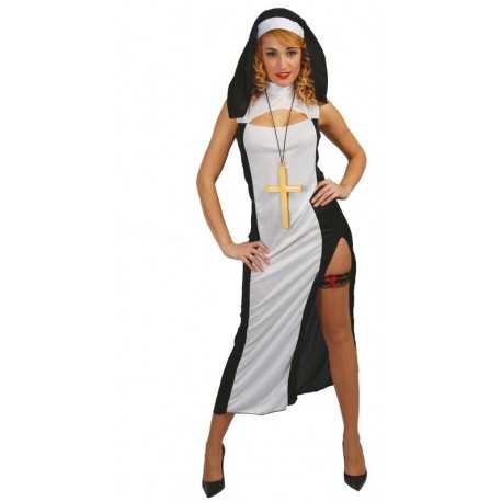 Disfraz monja provocativa mujer talla L 42-44