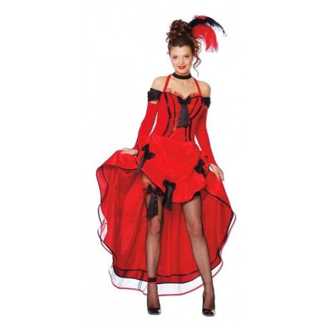 Disfraz can can roja cabaret talla L 42-44 mujer