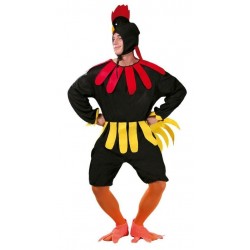 Disfraz gallo negro hombre adulto tallas