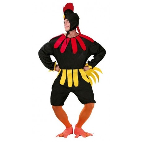 Disfraz gallo negro hombre adulto tallas