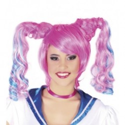 Peluca rosa con coletas sailor 4885 gui