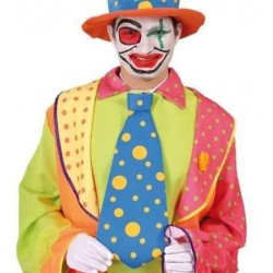 Corbata payaso naranja azul 25 cm