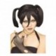 Peluca gotica negra con coletas y flequillo 51369