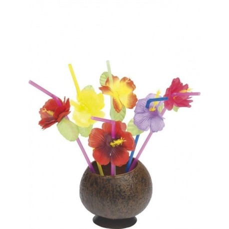 Pajitas hawaianas para beber flores