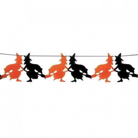 Guirnalda brujas 300 x 23 cm papel para halloween