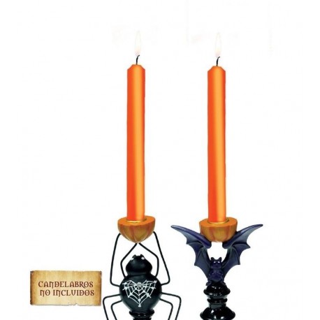 Velas naranjas 2 unid 25 cm para halloween 19627