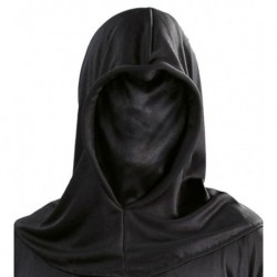 Careta sin rostro capucha negra tela halloween