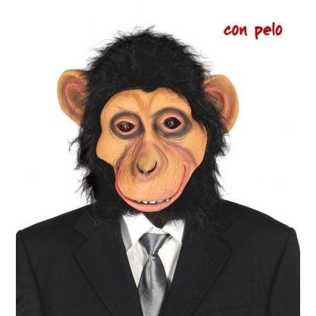 Careta chimpance con pelo mascara mono
