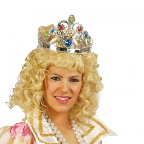 Corona reina plata con pedreria tiara princesas