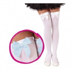 Medias blancas con lazos azules o rosas sexy