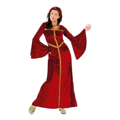 Disfraz princesa del renacimiento talla L 52-54 rojo