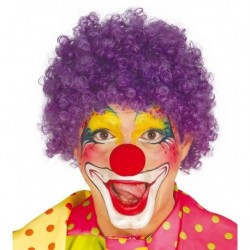 Peluca rizos lila payaso