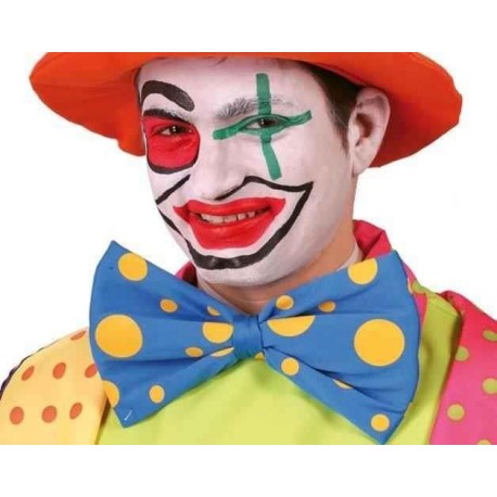 Pajarita payaso naranja azul 25 cm