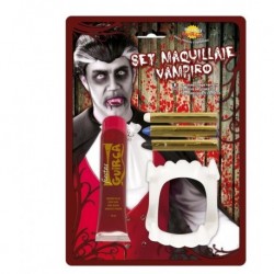 Kit maquillaje vampiro sangre dientes barras