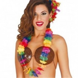 Collar hawaiano multicolor flores