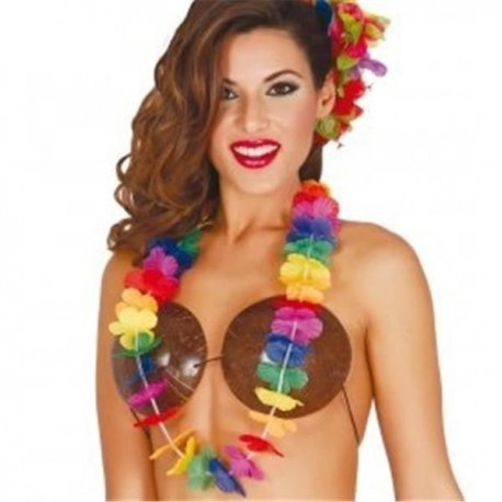 Collar hawaiano multicolor flores