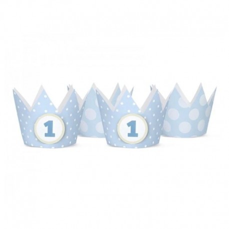 Corona para 1aº cumpleaaos en color azul bebe 4 ufd