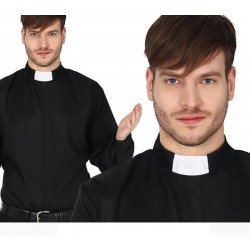 Camisa cura con alzacuellos talla L 52 54