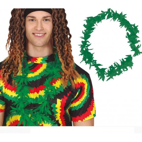Collar hojas marihuana complemento disfraz