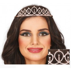 Diadema princesa oro metalica adulto tiara