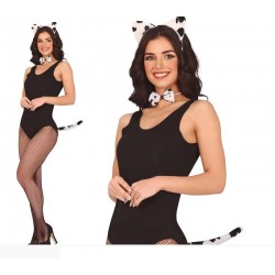 Conjunto dalmata 3 piezas diadema cola pajarita