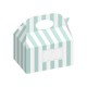 Cajas regalo detalles menta rayas 12 uds 16 cm