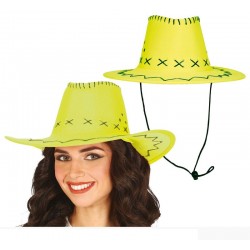 Sombrero vaquero verde simil piel adulto