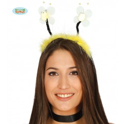 Diadema abeja con marabu amarillo
