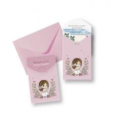 Sobre para regalar dinero comunion rosa