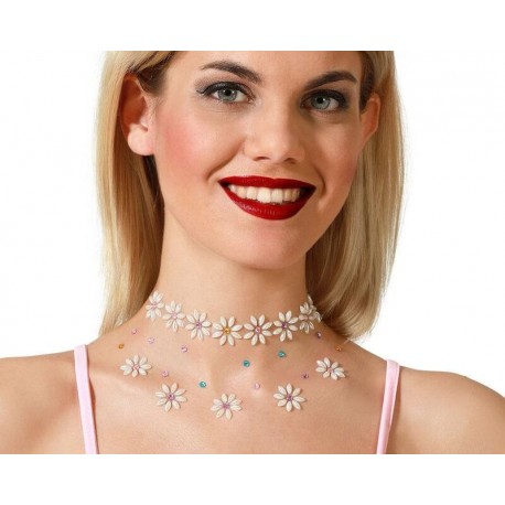 Joyas Adhesivas margaritas cuello Hippie