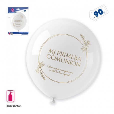 Globos primera comunon gracias por acompanarme 1 ud 90 cm