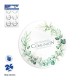 Pegatinas redondas 5 cm mi primera comunion ramas verdes 24 uds