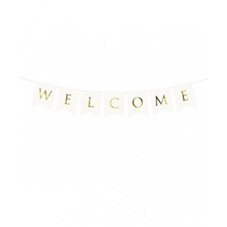Letrero Welcome blanco 15x95 cm