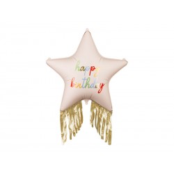 Globo estrella cumpleanos 72 cm con flecos