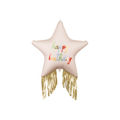 Globo estrella cumpleanos 72 cm con flecos