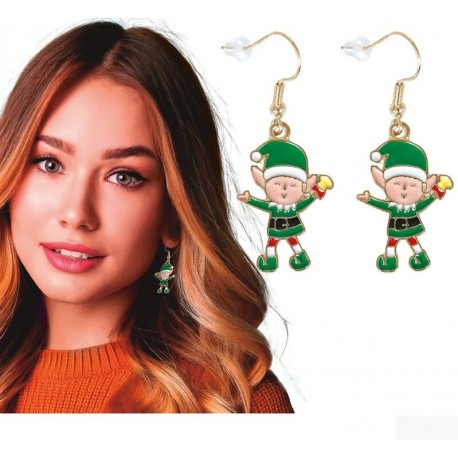 Pendientes navidenos elfo