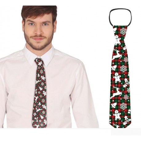Corbata navidena cuadros 45 cm