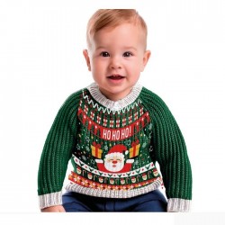 Jersey navideno Santa para bebe 12 18 meses lana