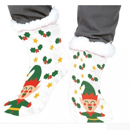 Calcetines termicos navidenos elfo talla unica