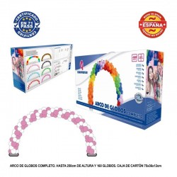 Arco globos completo con globos rosa blanco