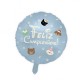 Globo feliz cumpleanos azul animales 45 cm