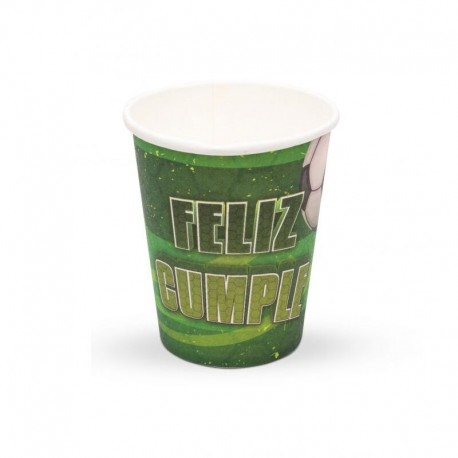 Vasos cumpleanos futbol 8 uds
