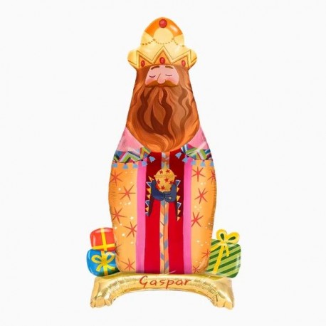 Globo Rey Mago Gaspar con base sin helio 90 cm