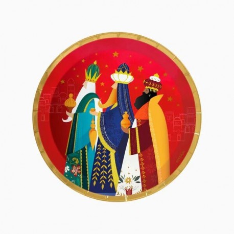 Plato Reyes Magos 23 cm 6 uds