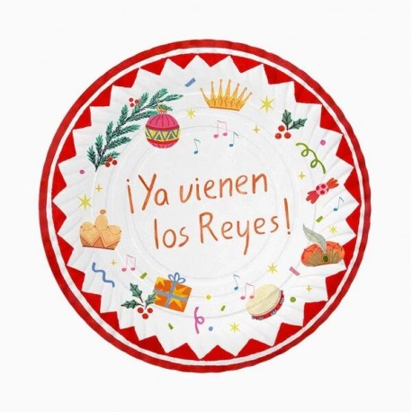 Bandeja Reyes magos Ya vienen los reyes carton 2 uds 30 cm