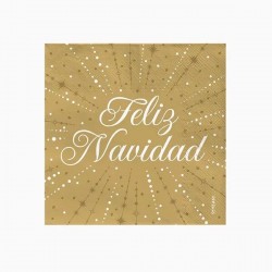 Servilletas Feliz navidad oro 30 uds de 33 cm